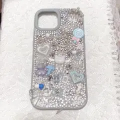 ごてごて♡キラキラ♡水色♡青♡スマホケース♡猫♡平成女児♡ギャル♡天使界隈♡