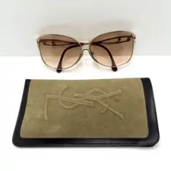 YSL イヴサンローラン バタフライ ピンク ゴールド サングラス ケース付