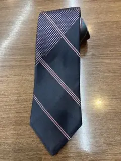新品未使用　LANVIN シルク ネクタイ ストライプ ドット