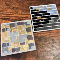 タイルモザイク絵画／F6 名古屋モザイク工業 モザイクタイル 麻の葉 45×14三角形 [紙貼り