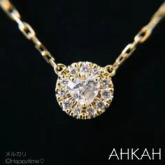 AHKAH アーカー キューピッドパヴェネックレス K18YG ダイヤ