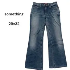 サムシング✨ブーツカットデニムパンツ 29×32 ブルー　ジーンズ　Gパン