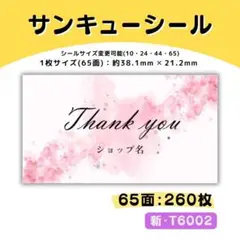 新・T6002／ケアシール 65面×4シート／サンキュー 宛名 おまけ