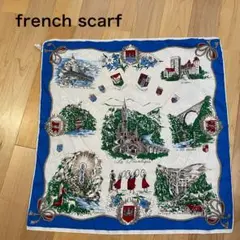 【レア】フランス スカーフ バンダナ スーベニア 街 名所 ユーロ フレンチ