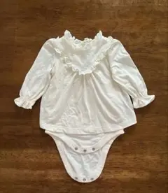 美品 BabyGAPフリル付きロンパース アイボリー