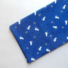 長座布団カバー 60×110cm 猫柄 ブルー かわいい 洋風 ファスナー付