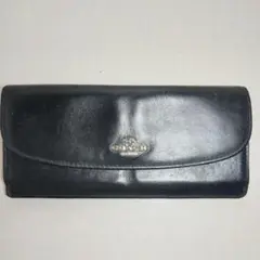 【訳あり】Coach 黒 レザー 長財布