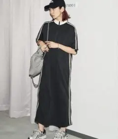 ハーフジップトラックジャージ半袖ワンピース AuntieRosaHoliday