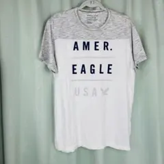 【91】半袖カットソー　Tシャツ　L ホワイト／グレー