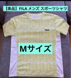 【美品】FILA フィラ スポーツ 半袖 メンズシャツ Mサイズ 着痩せデザイン