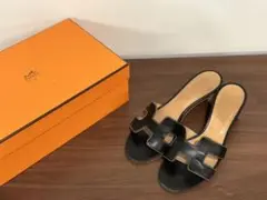 エルメス オラン 黒 サンダル