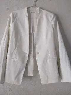 PLST ノーカラージャケット M ホワイト