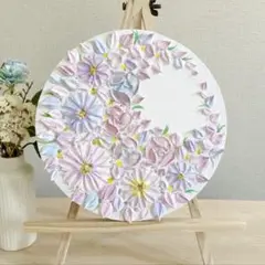 「陽気な月の花束」　20㎝　三日月リース　インテリアアート　引っ越し祝い　壁掛け