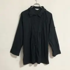 NonMollare シャツブラウス　チュニック　黒レディース　春夏秋a4210