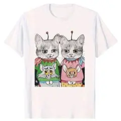 ヒグチユウコさん♡猫とトムとジェリー♡プリントTシャツ Lホワイト♡海外製品です