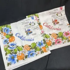 【未使用】カリフォルニア 地図柄ハンカチ 2枚セット