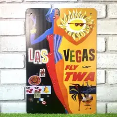 622番】ラスベガス LAS VEGAS 眠らない街 カジノ 旅行 ブリキ看板
