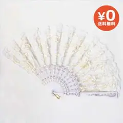 扇子 練習用 舞台 踊りラメ入り 薔薇 レース 白