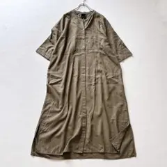ノンブルアンペール リネン レーヨン シャツ ワンピース