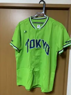 ヤクルトスワローズ　蛍光グリーン ユニフォーム Majestic