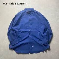 90sRalphLauren TheBigOxford ボタンダウンシャツ長袖青