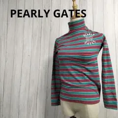PEARLY GATES パーリーゲイツ ハイネック 長袖 Tシャツ ボーダー柄