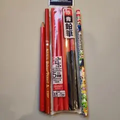 赤鉛筆いろいろ７本　三菱　マリオ　+おまけ