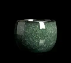 緑色クラックル陶器カップ