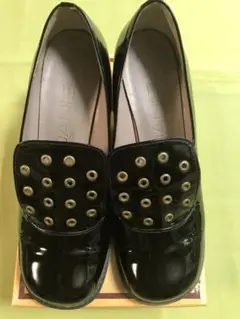 ローファー パンプス　ブラック　アンティーク