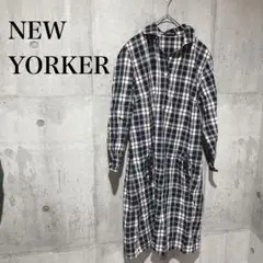 【ニューヨーカー】長袖チュニック　ワンピ　トップス　チェック柄　9AR
