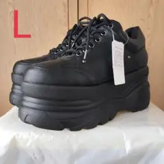 サイドジップ チャック 厚底スニーカー ダッドスニーカー ブラック ヒール9cm