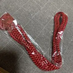 未使用 正絹 帯締め 濃い赤 暗めの赤 手組み 丸組