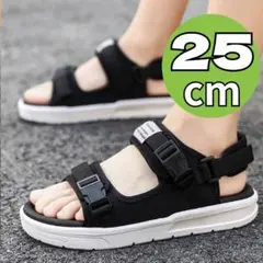 ◇スポサン スポーツサンダル 25 メンズ　サンダル 25cm 25.5 白黒