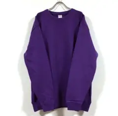 新品 ビッグスウェット トレーナー 裏毛 長袖 無地 メンズ パープル 2XL