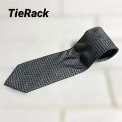 TieRack メンズ 総柄ネクタイ グレー