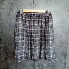 ✨UNIQLO✨ユニクロ♡フレアスカート♡ひざ丈♡チェック♡白黒(L)