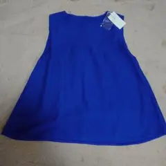 【新品タグ付】グリーンレーベルリラクシング❦ ノースリーブ Aライン❦ブルー