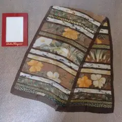 サルバトーレフェラガモ シルクシフォンストール マフラー イタリア製