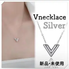 イニシャル ネックレス V字 人気 k 可愛い おしゃれ シルバー ステンレス