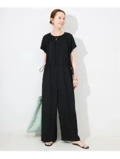 タグ付き未使用　SLOBE IENAドロストギャザーオールインワン（生成り）