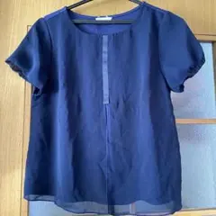 美品Bon Sens ネイビー レディース半袖 トップス M オフィス