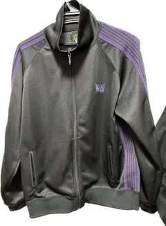 ニードルズ TRACK JACKET ブラック×パープル