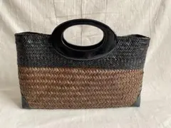 値下げしました、ラタン×シーグラスバッグ☆オーバルハンドル