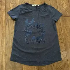 H&M ネイビー Tシャツ 140cm 子供服 スパンコール 女の子 着替え