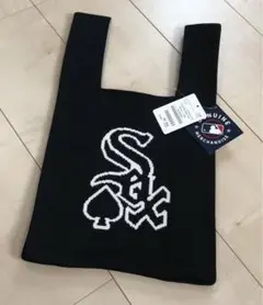 ☆限定品☆未使用☆ MLBモチーフロゴワンポイントニットバッグ ブラック
