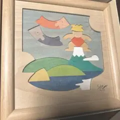 小黒三郎　組み木絵　端午の節句　富士乗りかぶと