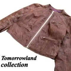 【高級品】トゥモローランドコレクション レザージャケット ノーカラー ラム 羊革