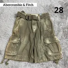 新品・未使用⭐️アバクロンビー&フィッチ ハーフカーゴパンツ ベルト付き　28