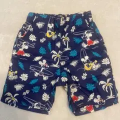 ミッキーマウス プリント ハーフパンツ ネイビー