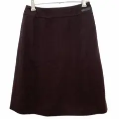 シャネル ボトムス スカート ひざ丈 台形 ロゴ カシミヤ ダー